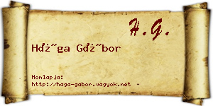Hága Gábor névjegykártya